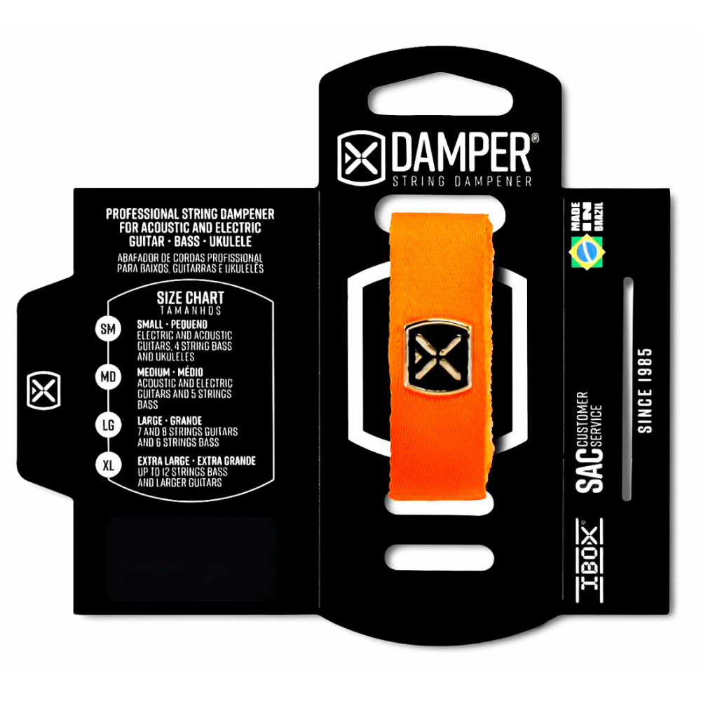 DAMPER IBOX EM POLIESTER E TAG EM METAL - LARANJA