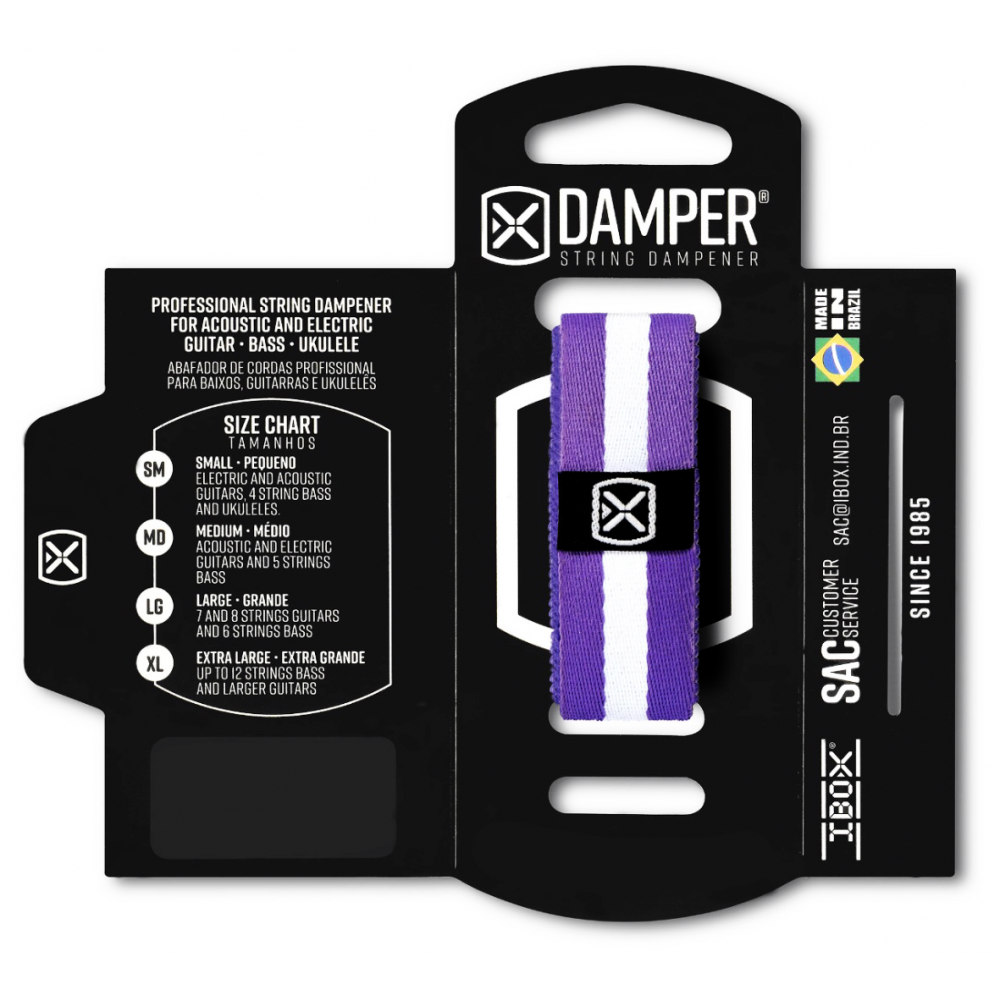 DAMPER IBOX EM POLIESTER E ETIQUETA EM TECIDO - ROXO / BRANCO