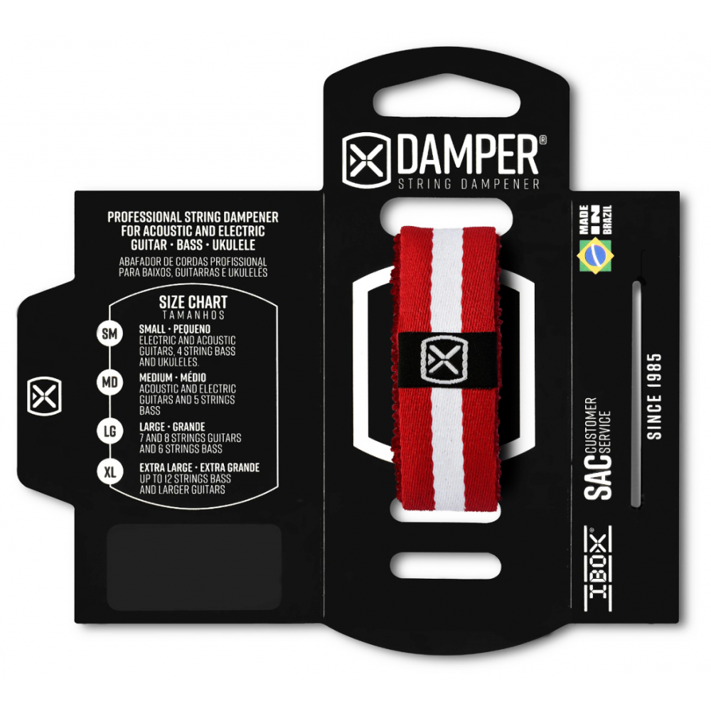 DAMPER IBOX EM POLIESTER E ETIQUETA EM TECIDO - VERMELHO / BRANCO